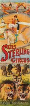 DESIGNER UNKNOWN. SEILS STERLING CIRCUS / THE SHOW OF A THOUSAND WONDERS. Group of 3 posters. Circa 1930. Each approximately 11x39 inch